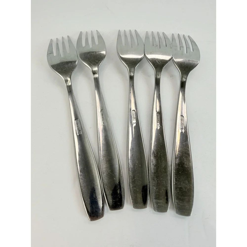 Oneida Satin Bristol Everdale Stainless Salad Forks Lot Of 5